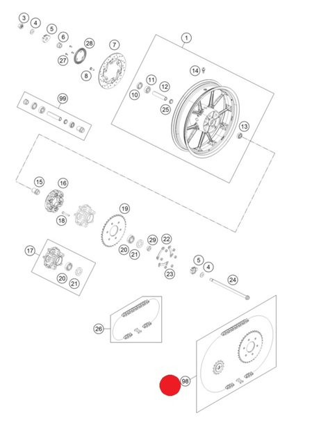 DRIVETRAIN KIT 125DUKE 14T/45T